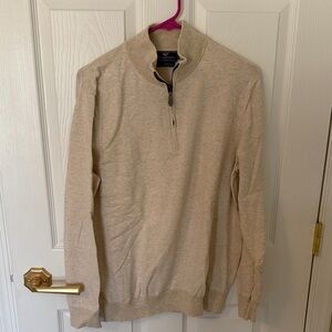 Vineyard Vines Men's Beige Quarter-Zip Sweater